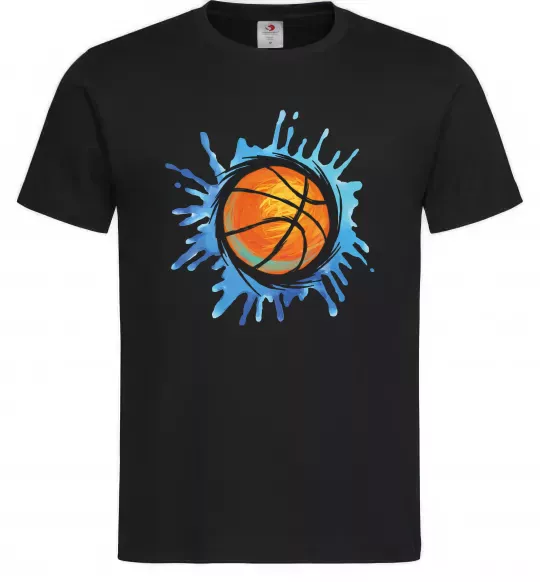 Мужская футболка Баскетбольний м'яч бризки Черный фото