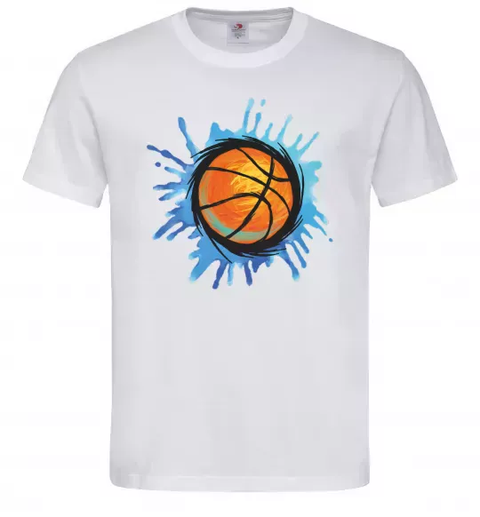 Мужская футболка Баскетбольний м'яч бризки Белый фото