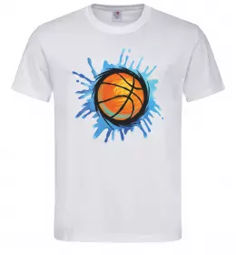 Чоловіча футболка Баскетбольний м'яч бризки Білий фото