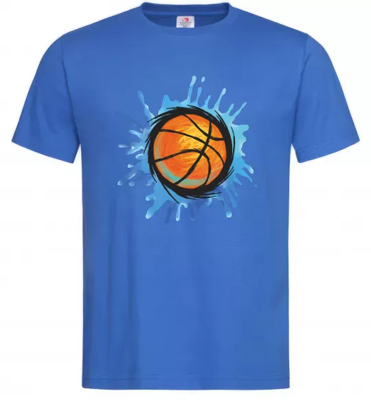 Мужская футболка Баскетбольний м'яч бризки Ярко-синий фото