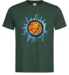 Мужская футболка Баскетбольний м'яч бризки Темно-зеленый фото