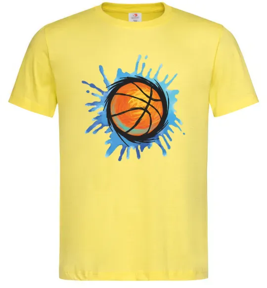 Мужская футболка Баскетбольний м'яч бризки Лимонный фото