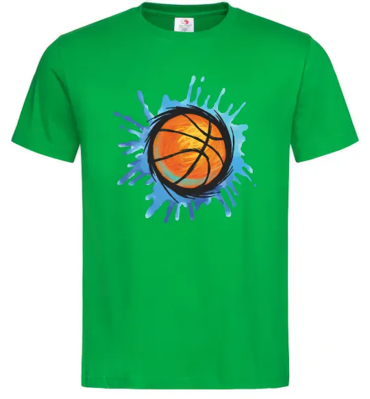 Мужская футболка Баскетбольний м'яч бризки Зеленый фото