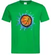 Мужская футболка Баскетбольний м'яч бризки Зеленый фото