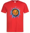 Мужская футболка Баскетбольний м'яч бризки Красный фото