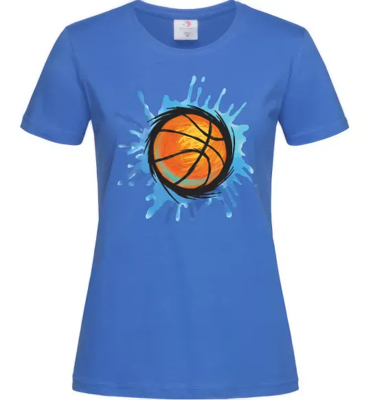 Женская футболка Баскетбольний м'яч бризки Ярко-синий фото