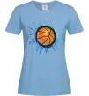 Женская футболка Баскетбольний м'яч бризки Голубой фото