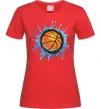 Женская футболка Баскетбольний м'яч бризки Красный фото