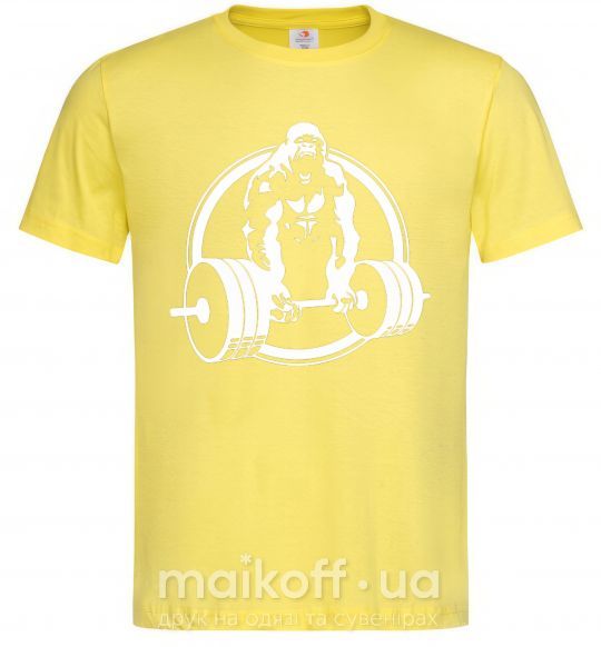 Мужская футболка Горилла жмет Лимонный фото