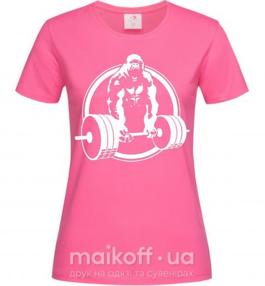 Жіноча футболка Горилла жмет Яскраво-рожевий фото
