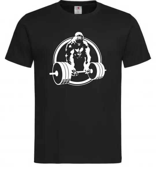 Чоловіча футболка Горилла жме Чорний фото