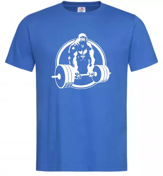 Чоловіча футболка Горилла жме Яскраво-синій фото