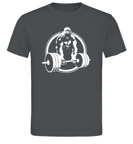 Чоловіча футболка Горилла жме Графіт фото