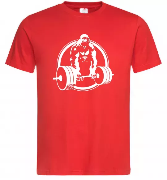Чоловіча футболка Горилла жме Червоний фото