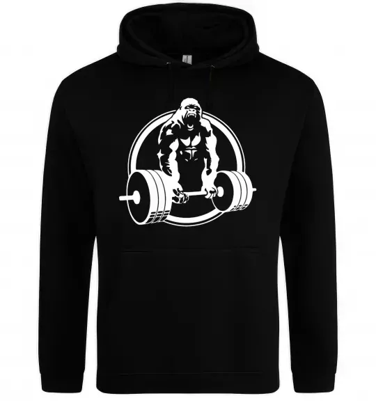 Чоловіча толстовка (худі) Горилла жме Чорний фото