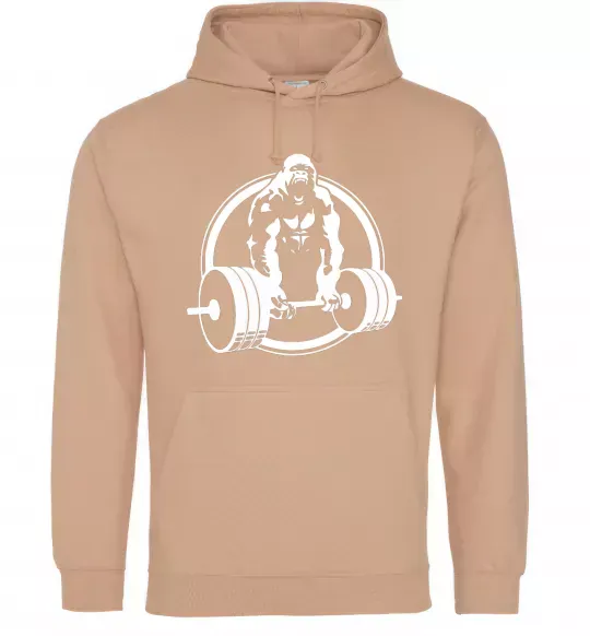 Женская толстовка (худи) Горилла жме Песочный фото