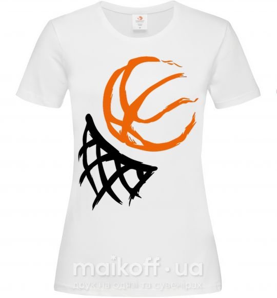 Женская футболка Баскетбольное кольцо арт Белый фото