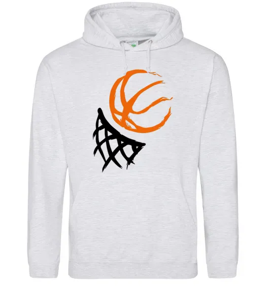 Женская толстовка (худи) Баскетбольне кільце арт Серый меланж фото