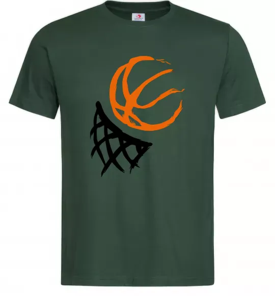 Мужская футболка Баскетбольне кільце арт Темно-зеленый фото