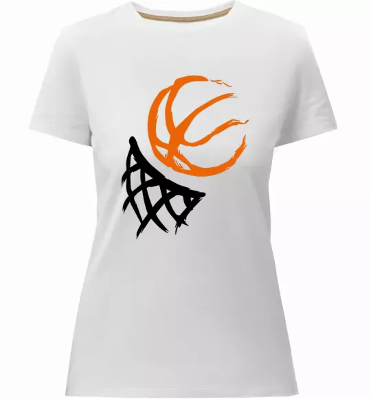 Жіноча преміум футболка Баскетбольне кільце арт Білий фото