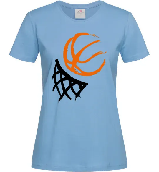 Жіноча футболка Баскетбольне кільце арт Блакитний фото