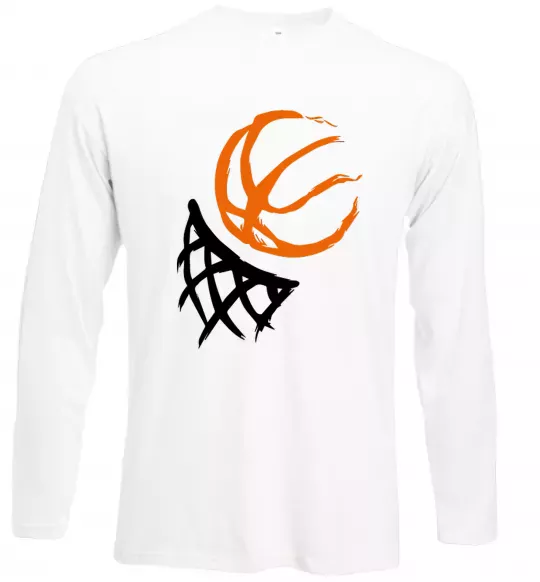 Лонгслів Баскетбольне кільце арт Білий фото