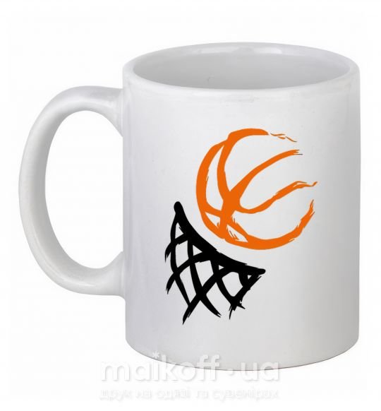 Чашка керамічна Баскетбольное кольцо арт Білий фото