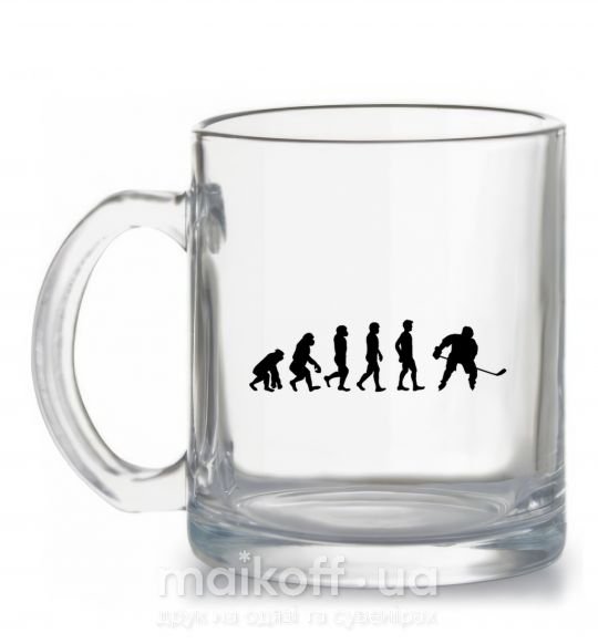 Чашка скляна Эволюция хоккей Прозорий фото
