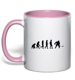 Чашка с цветной ручкой Еволюція хокей