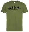 Мужская футболка Еволюція хокей Оливковый фото