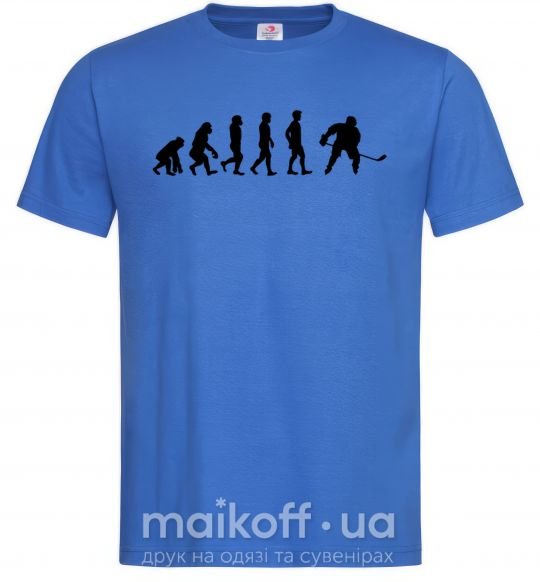 Мужская футболка Эволюция хоккей Ярко-синий фото