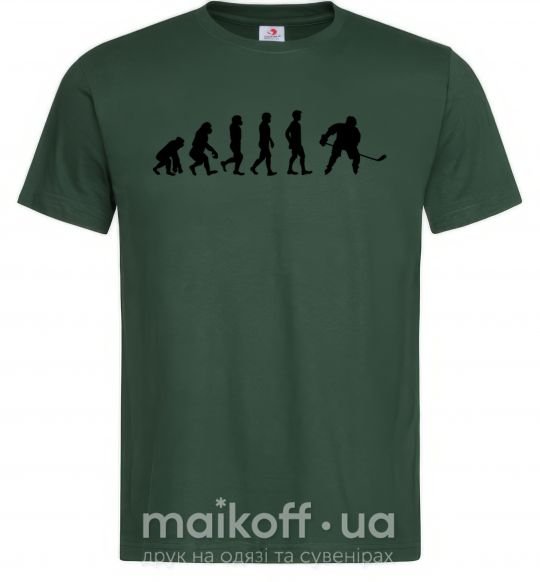 Мужская футболка Эволюция хоккей Темно-зеленый фото
