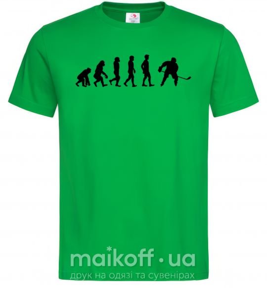 Мужская футболка Эволюция хоккей Зеленый фото