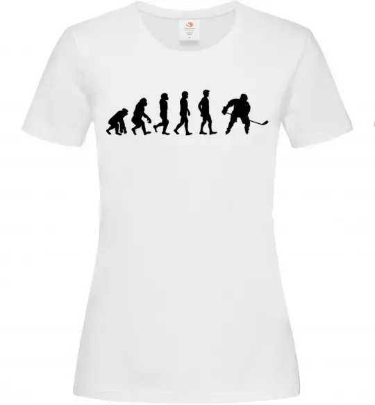 Жіноча футболка Еволюція хокей Білий фото
