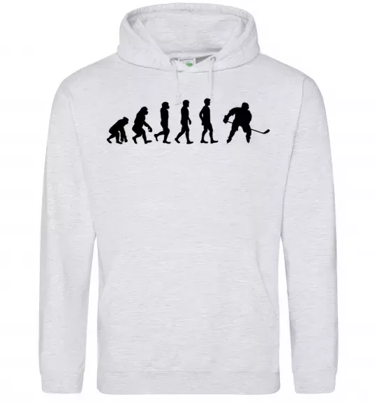 Мужская толстовка (худи) Еволюція хокей Серый меланж фото