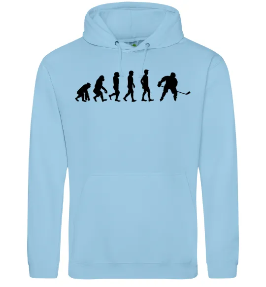 Чоловіча толстовка (худі) Еволюція хокей Блакитний фото