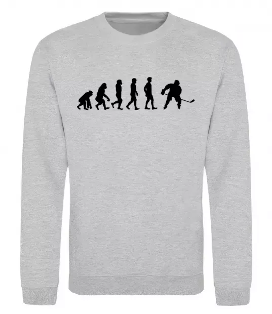 Свитшот Еволюція хокей Серый меланж фото