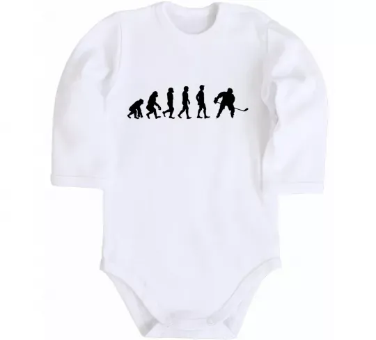 Детский боди Еволюція хокей Белый фото