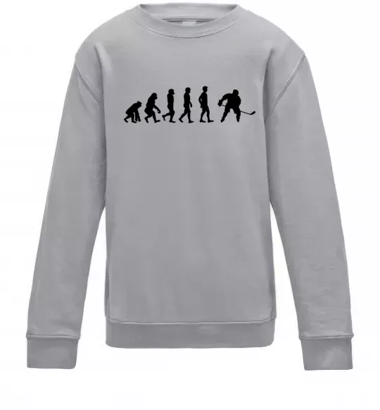 Детский Свитшот Еволюція хокей Серый меланж фото
