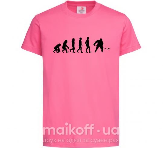 Дитяча футболка Эволюция хоккей Яскраво-рожевий фото
