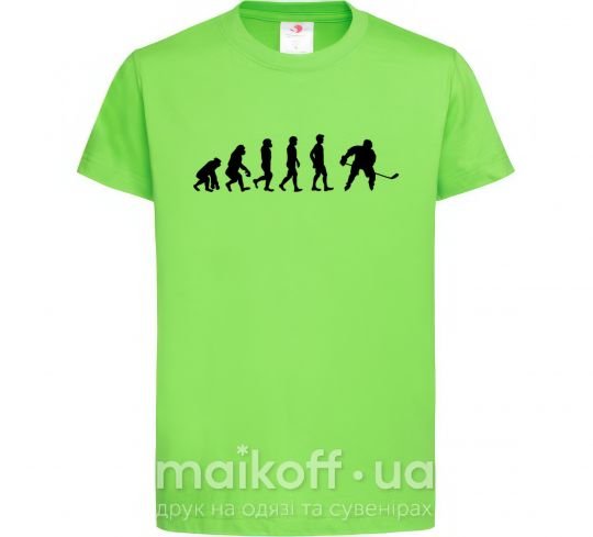 Детская футболка Эволюция хоккей Лаймовый фото