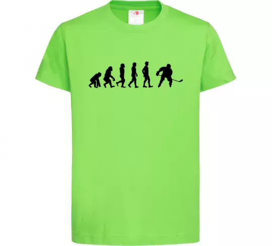 Детская футболка Еволюція хокей Лаймовый фото