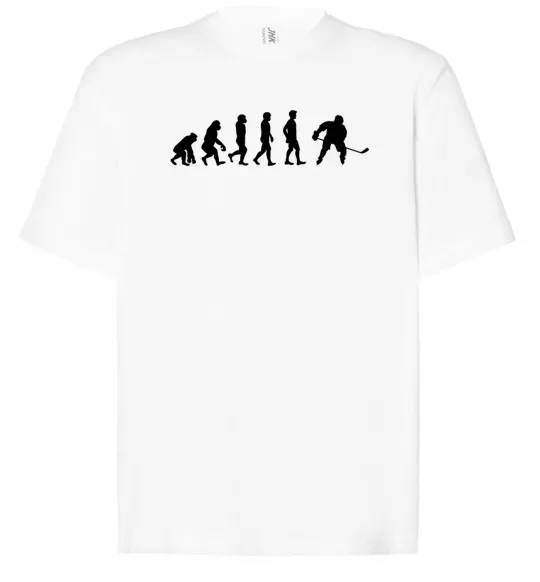 Футболка Оверсайз Еволюція хокей Білий фото