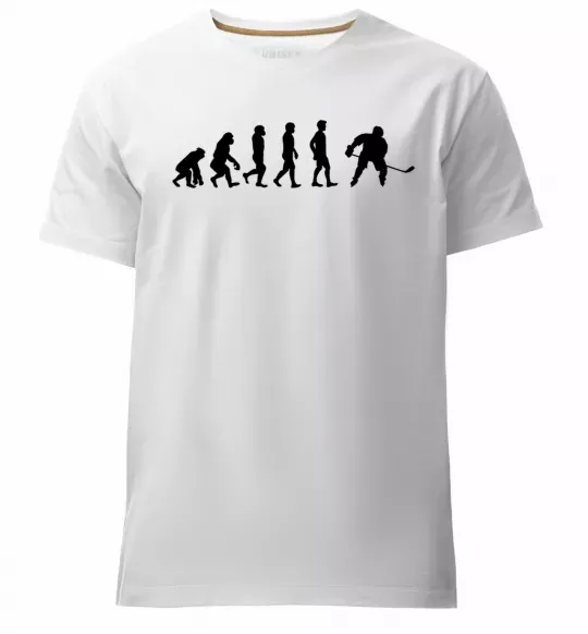 Мужская премиум футболка Еволюція хокей Белый фото