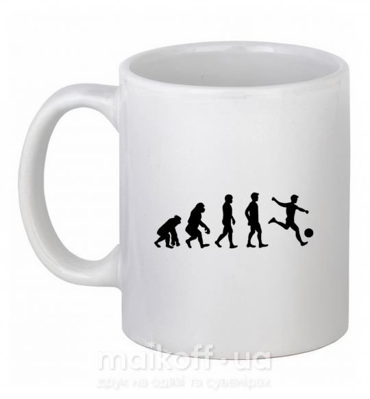 Чашка керамічна Эволюция футбол Білий фото