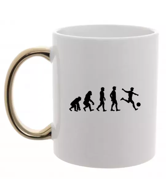 Чашка с цветной ручкой Еволюція футбол Золото фото