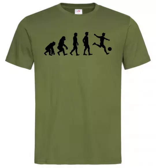 Чоловіча футболка Еволюція футбол Оливковий фото