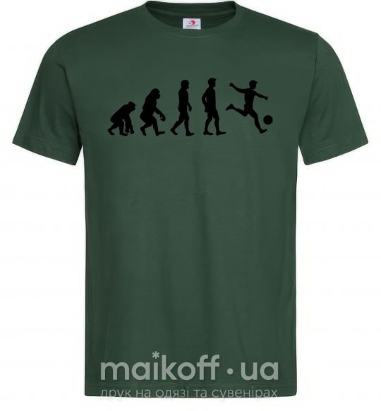 Мужская футболка Эволюция футбол Темно-зеленый фото