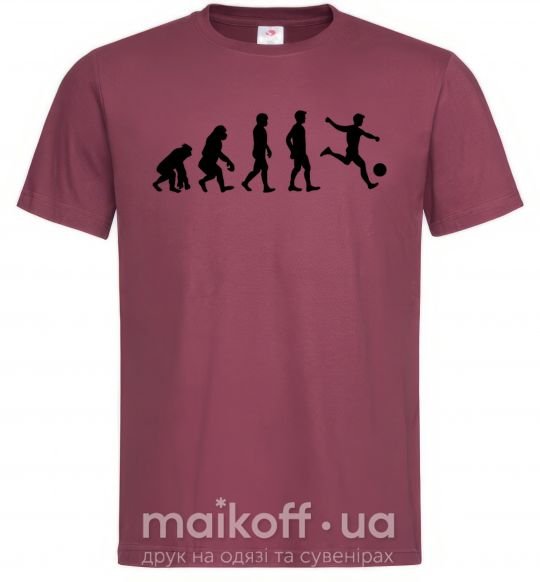 Мужская футболка Эволюция футбол Бордовый фото
