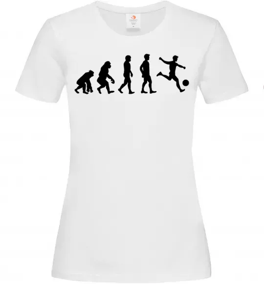 Жіноча футболка Еволюція футбол Білий фото